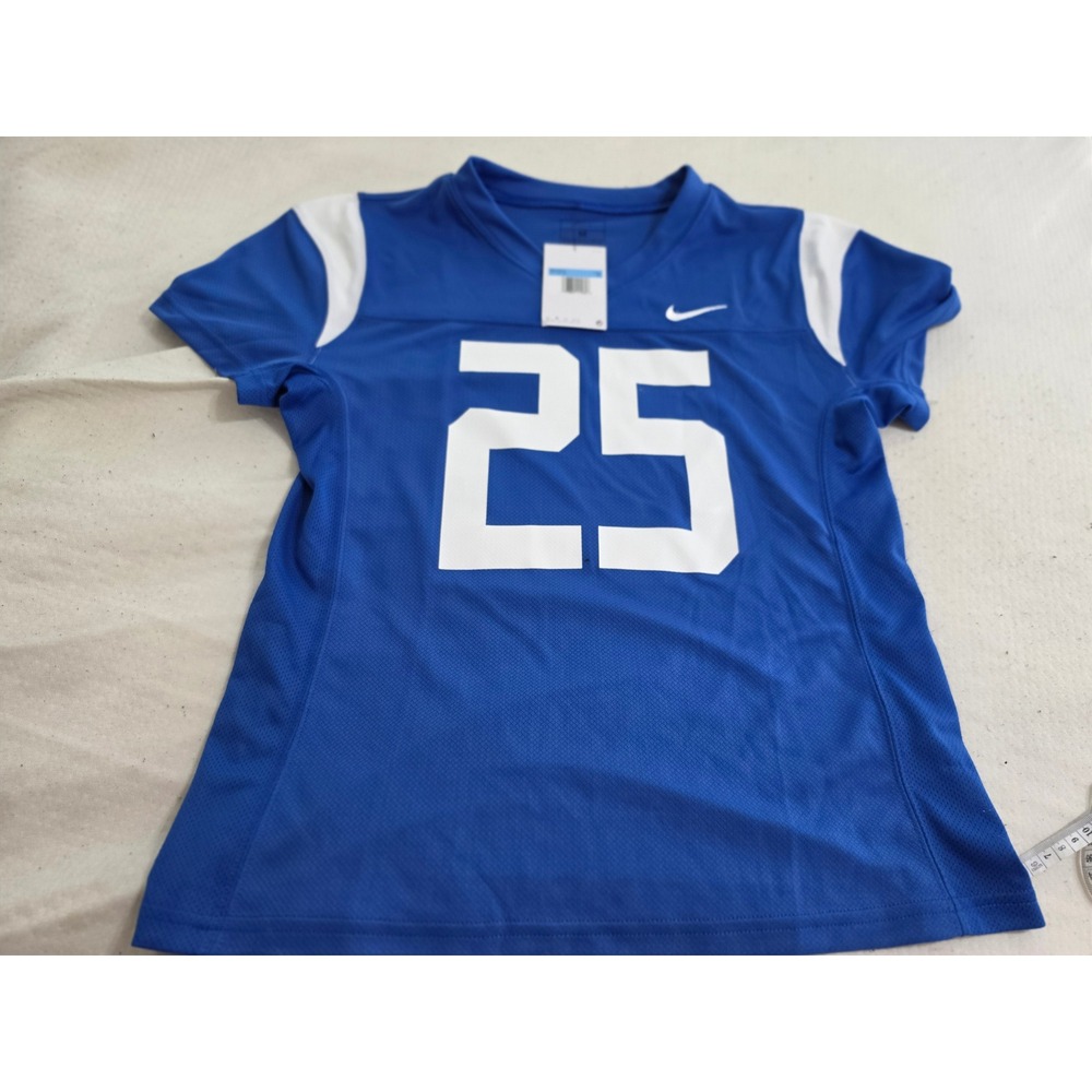Nike Womens Dri-FIT Football Jersey Blue White Number 25 HF7149-493 Size‎ M NEW
